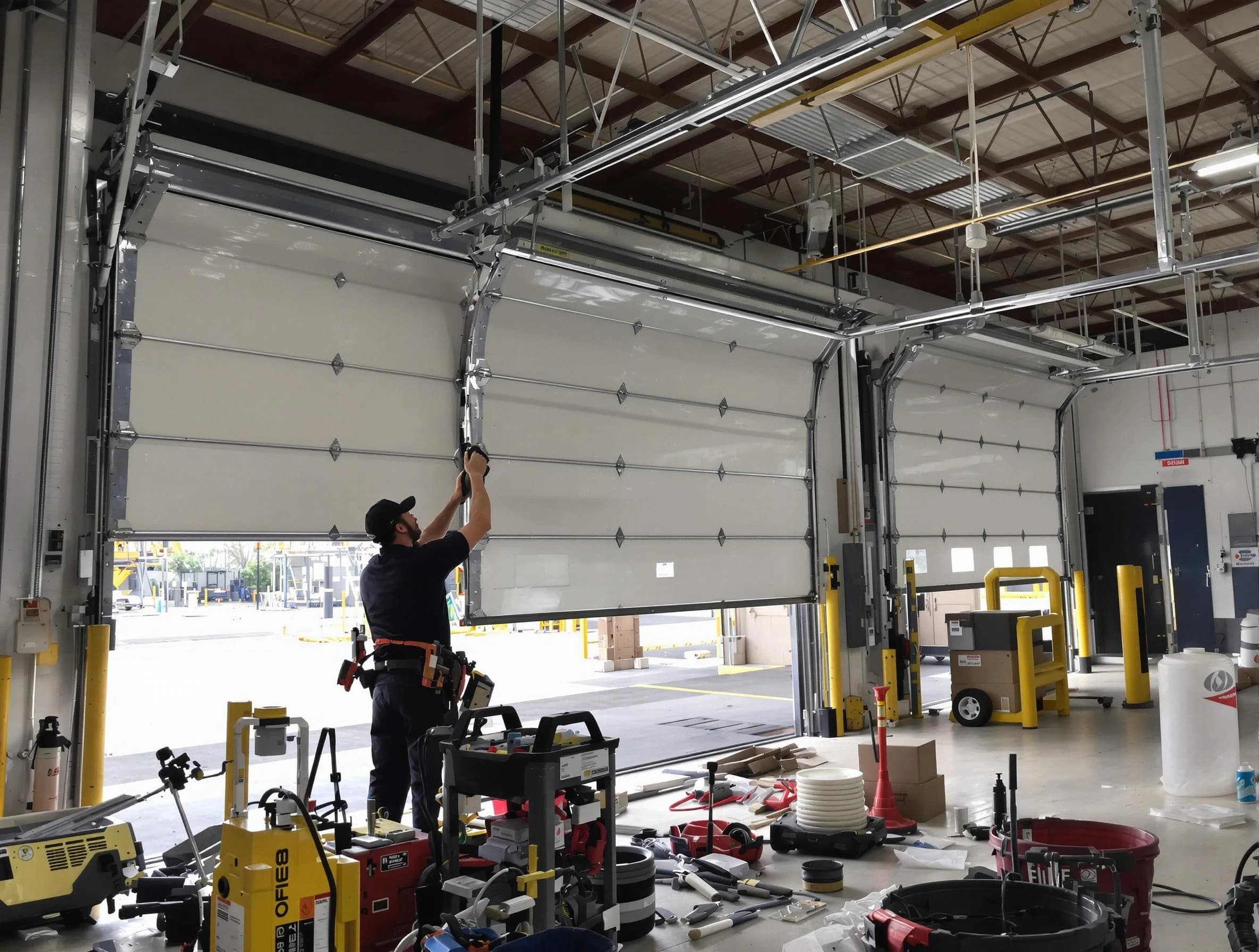 Montclair Garage Door Repair technician performing commercial garage door repair in Montclair