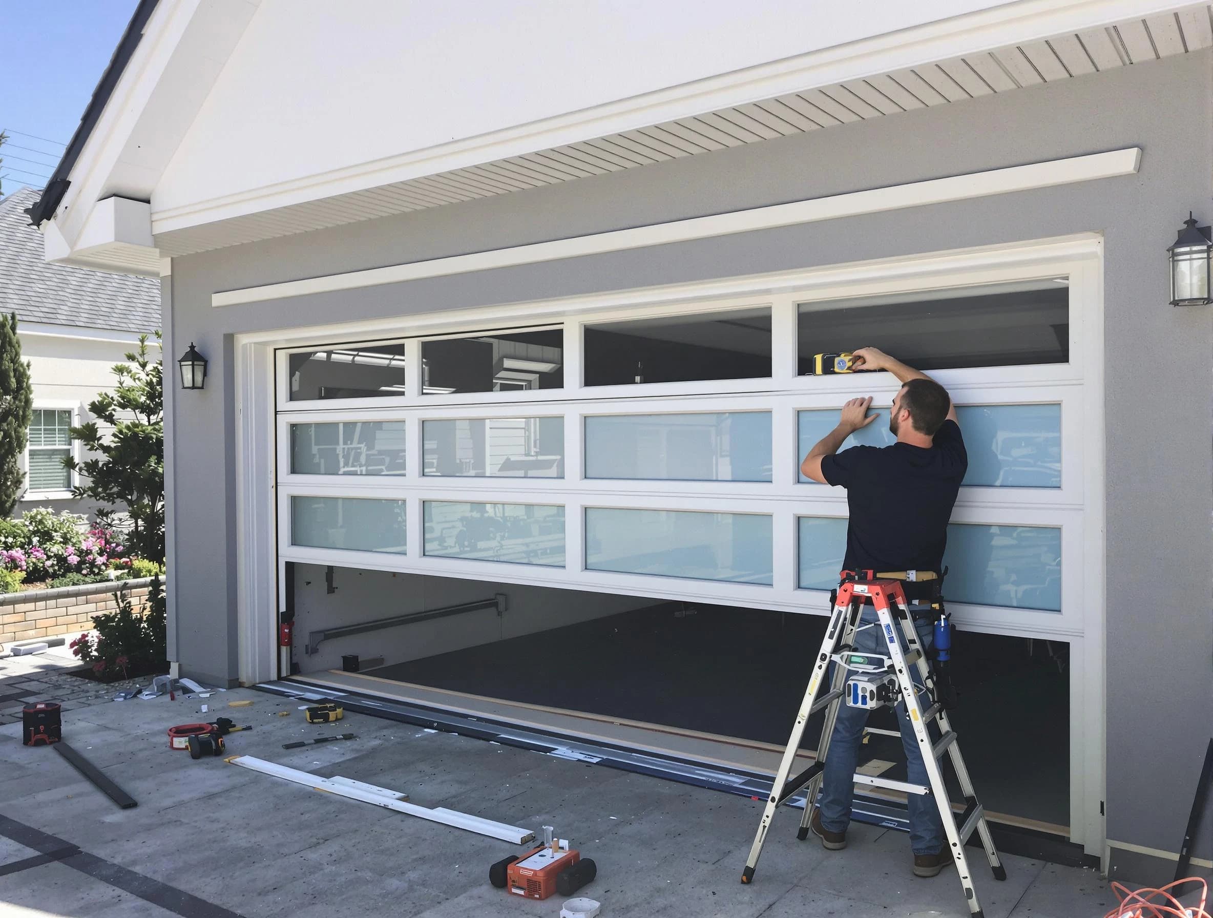 Montclair Garage Door Repair team performing garage door replacement in Montclair