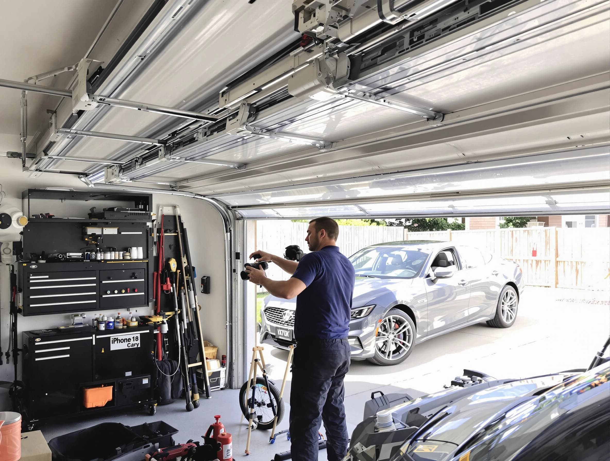 Montclair Garage Door Repair technician fixing noisy garage door in Montclair