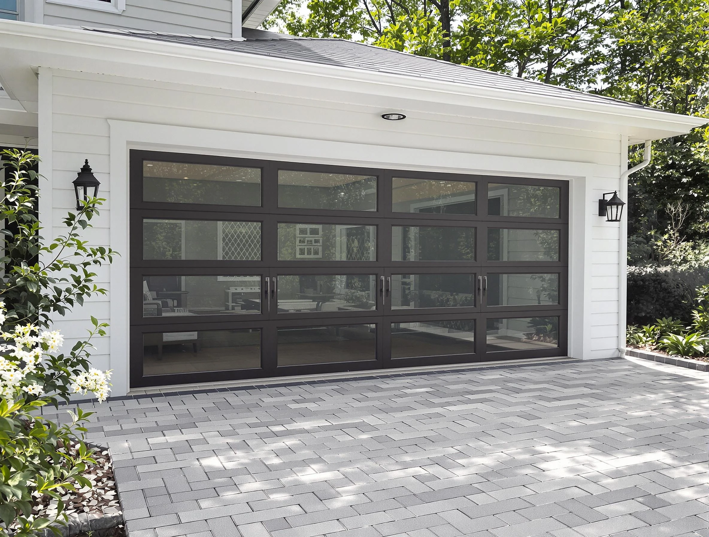 Montclair Garage Door Repair design specialist presenting custom garage door options to Montclair homeowner